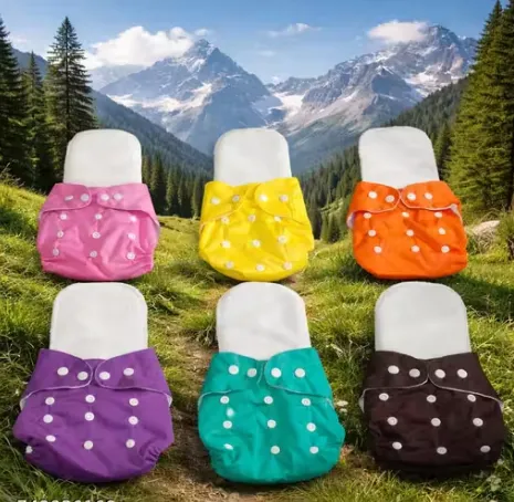 Pack of 6 with 6 Inserts Baby Cloth Diaper