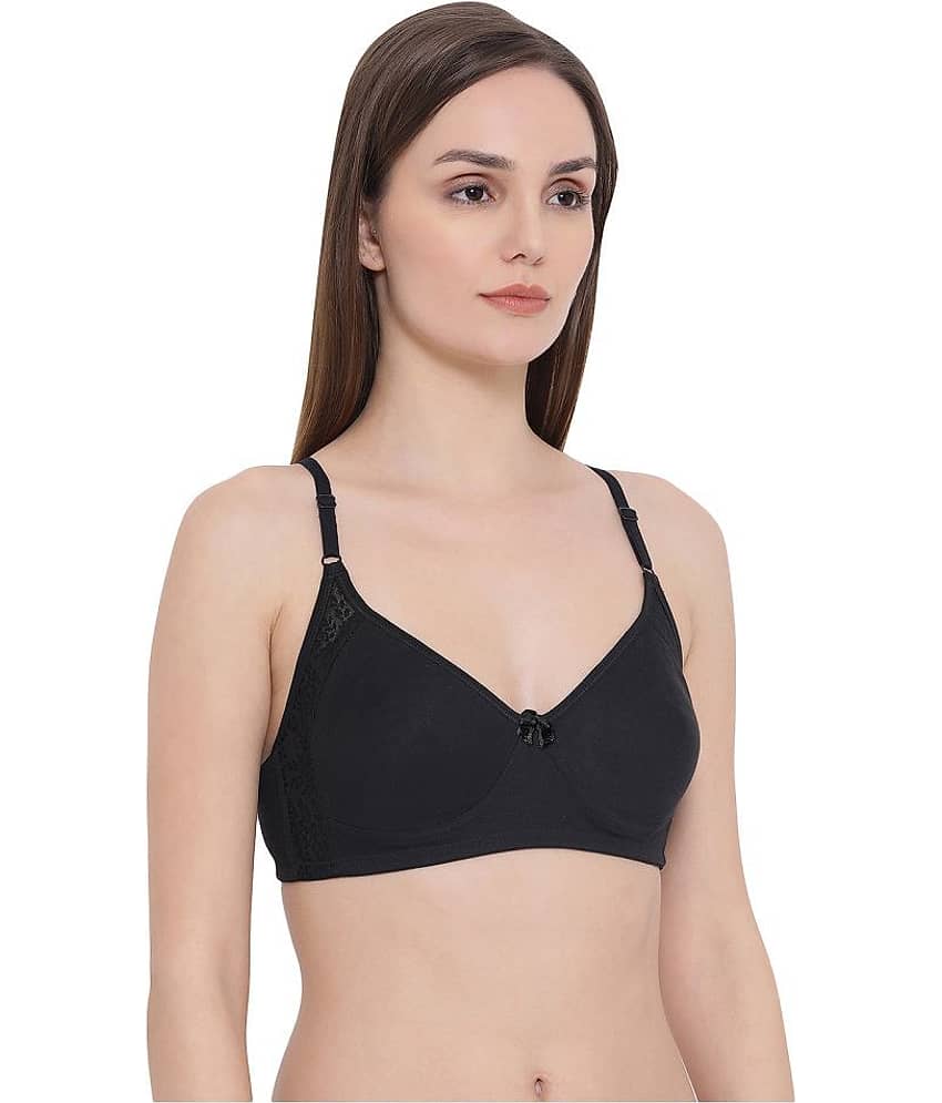 Clovia Cotton T-Shirt Bra - Black view 2