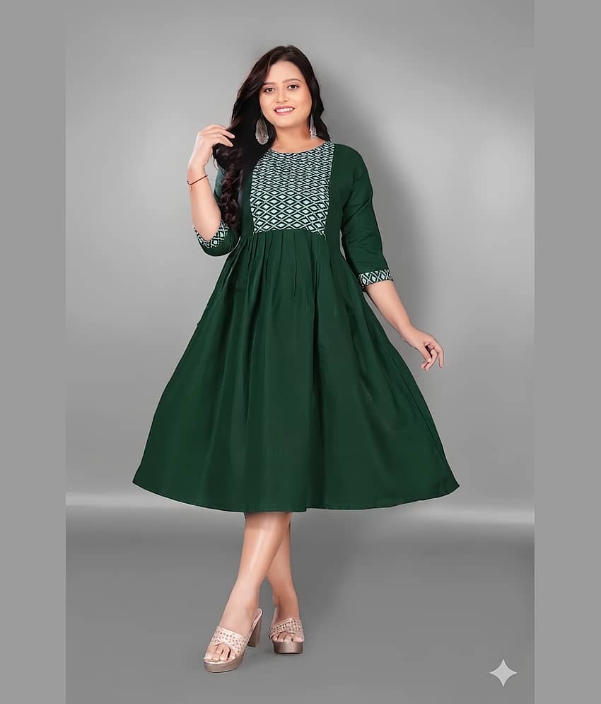 Hetsa Women Cotton Blend Embroidered Anarkali Kurti ( Multicolor ) view 2