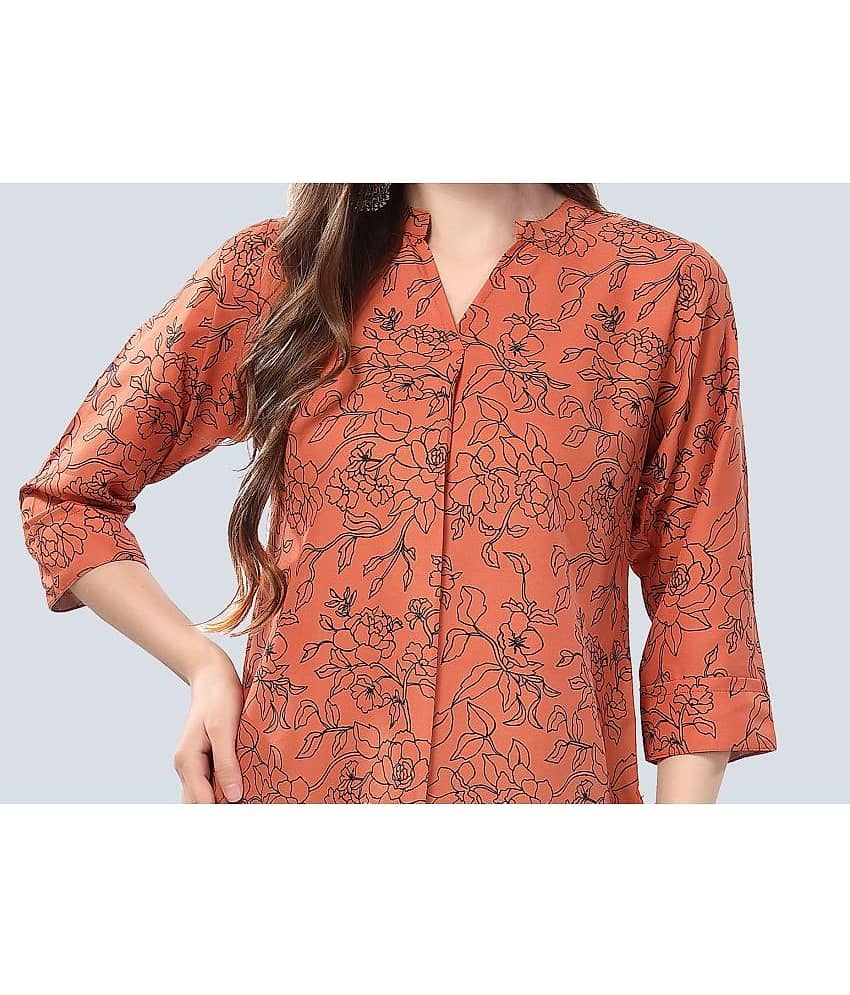 Meher Impex Women's Crepe Tunic ( Rust ) view 2