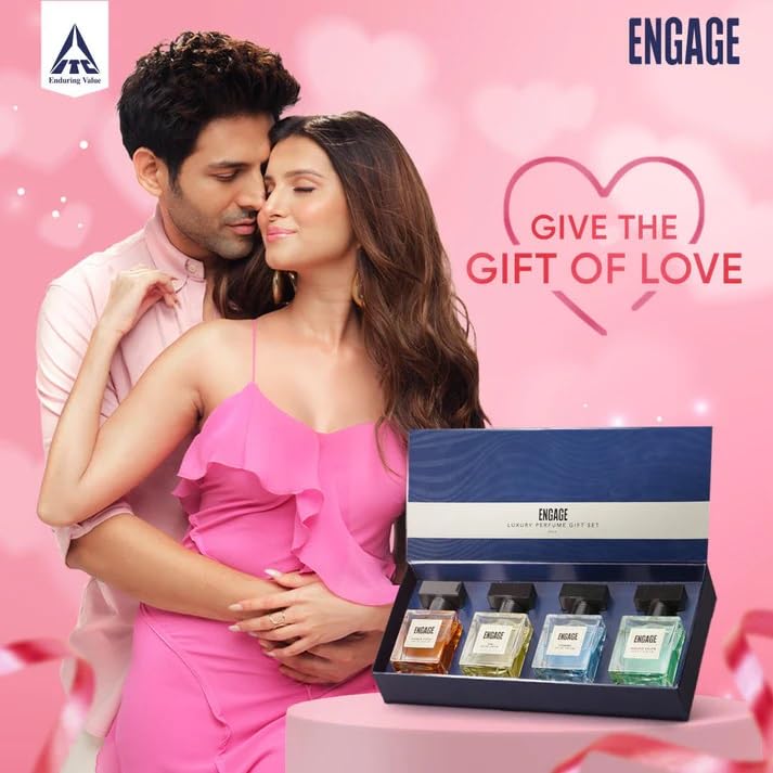 Engage Luxury Perfume Gifts For Men, 100ml, Long Lasting Smell, Best Birthday, Anniversary Gift Hamper, Eau De Parfum, Travel Sized Combo, 25ml x 4 view 2