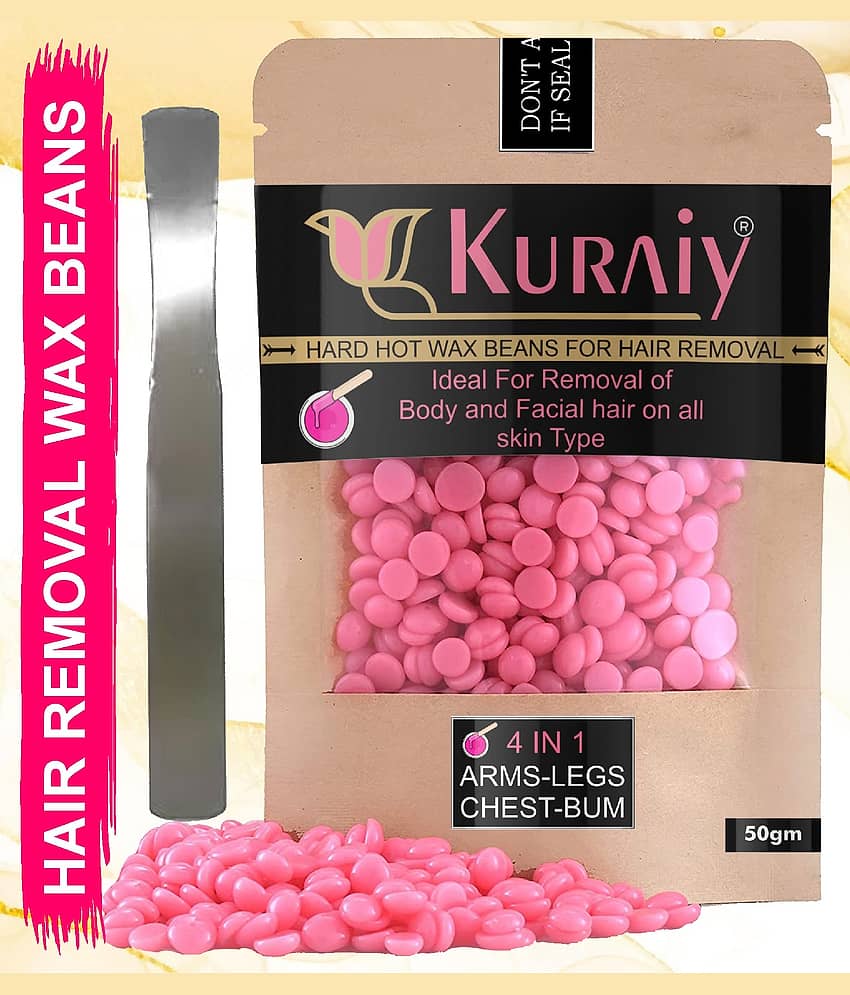 KURAIY Hair Removal Hot Hard Body Wax Beans (50Gm) For Men and Women Suitable for All Skin Types