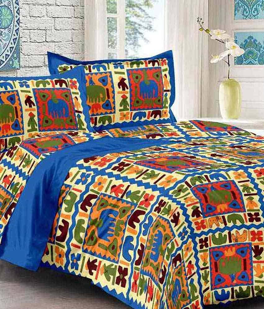 Uniqchoice Cotton King Bedsheet ( Multi )