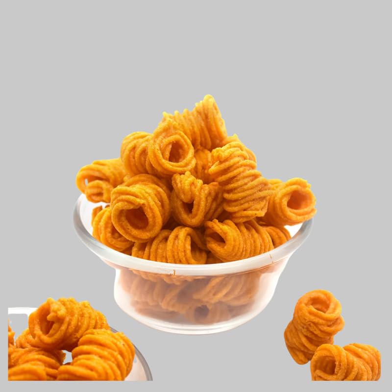 CRUNCHIZZ GARLIC MURUKKU (Chakli) I Crunchy, Authentic Kerala Snack I No Artificial Additives I Perfect Tea-Time Bites I Pack of One view 2