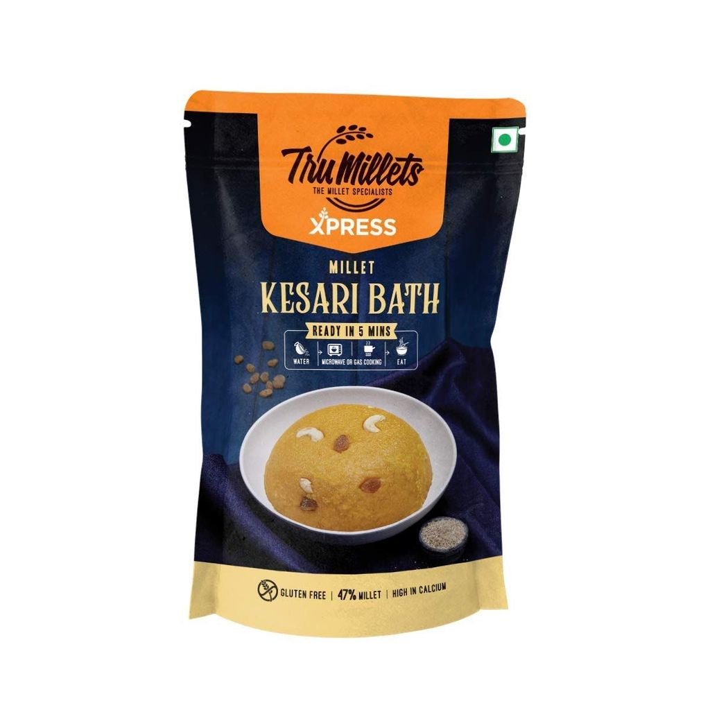 Trumillets Xpress Healthy Millet Instant Mix Breakfast Combo Pack of 2 (Kesaribath & Upma) - Each 180 gm view 2