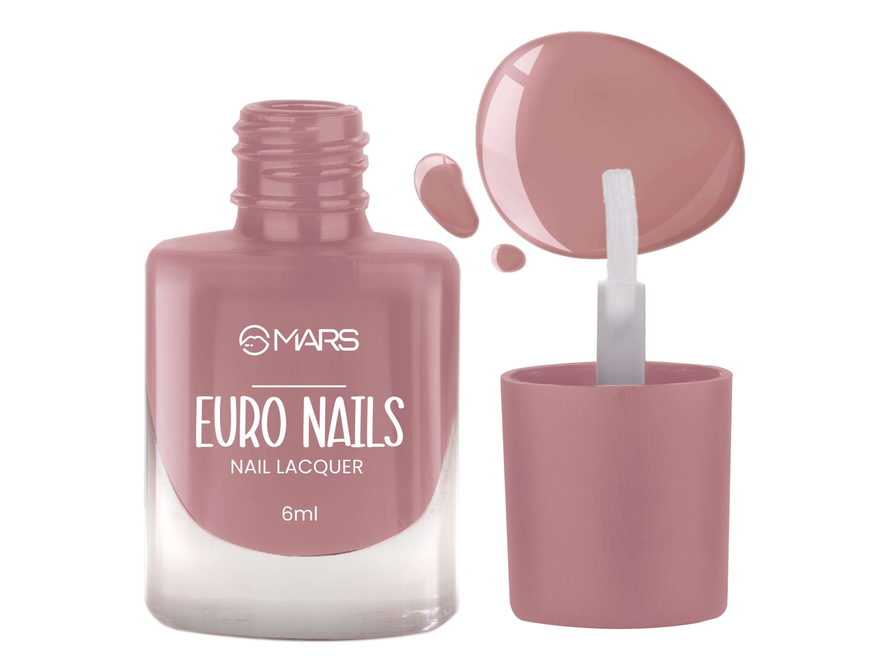 MARS EURO Nail Lacquer, Glossy Gel Finish, Rich Pigmentation, Chip Free, Quick Drying Formula, Long Lasting Nail Polish for Women - 6.0 ml - SHADE-08 view 2