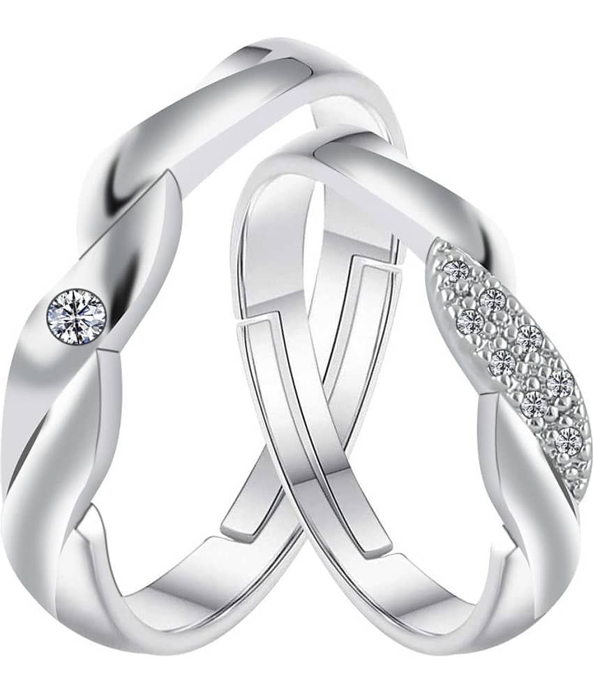 ShreejiHuf - Silver Couple Ring (Pack of 1) view 2