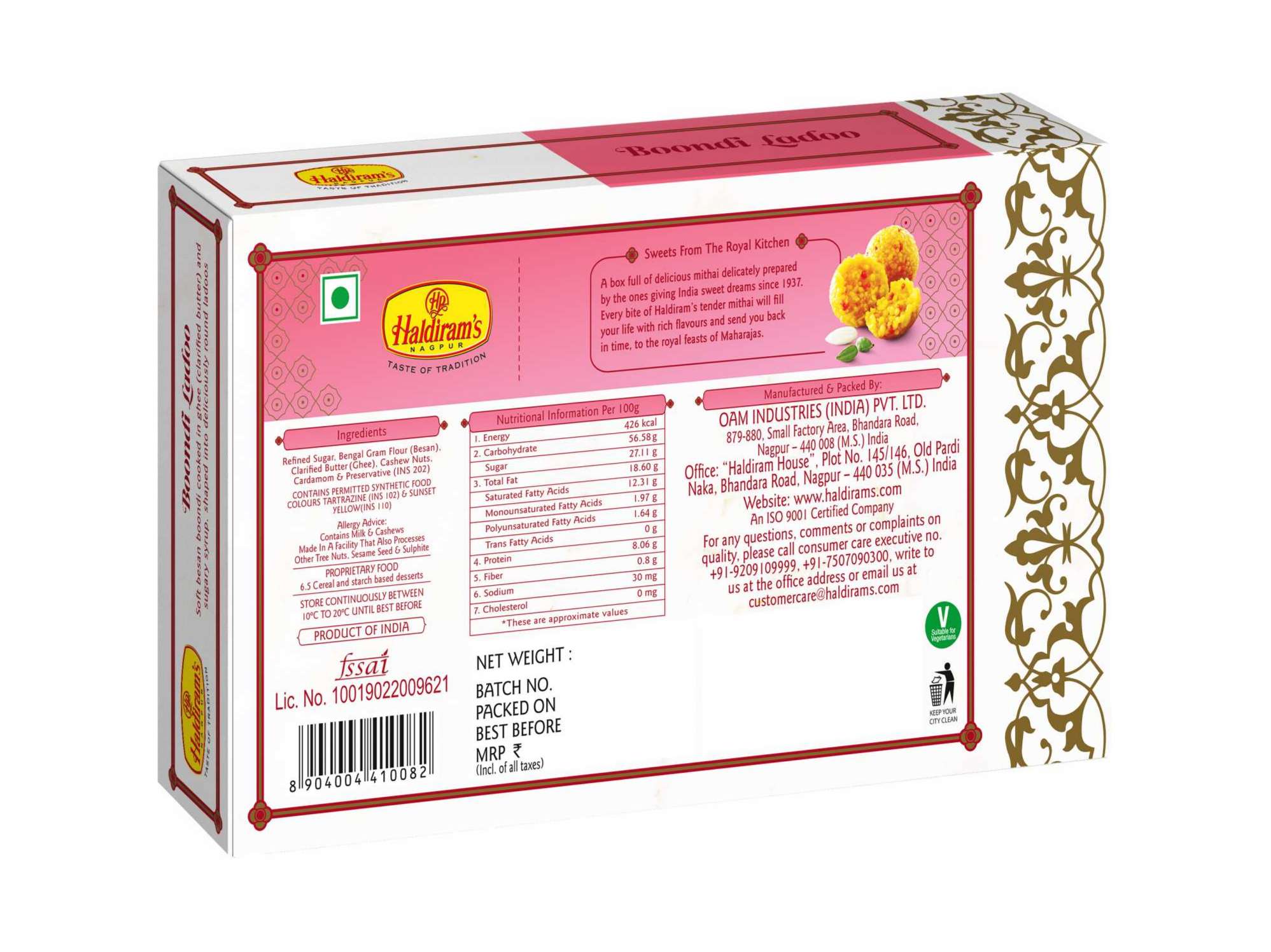 Haldiram's Boondi Ladoo Packed Sweets - 500 Gm view 2