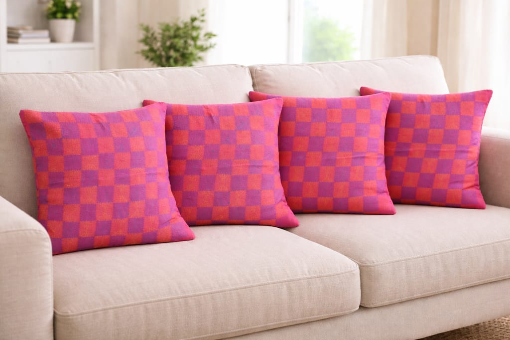 Checkerboard Decorative Cushion - Set of 4
