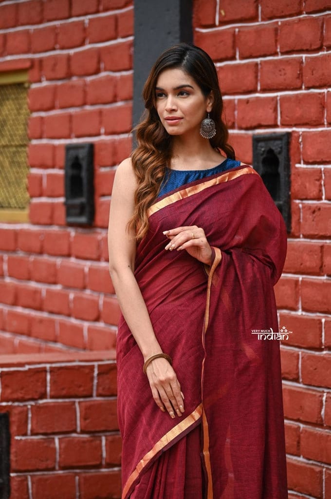 Saadgi ~Pure Cotton Handloom Sarees with Intricate Borders view 2