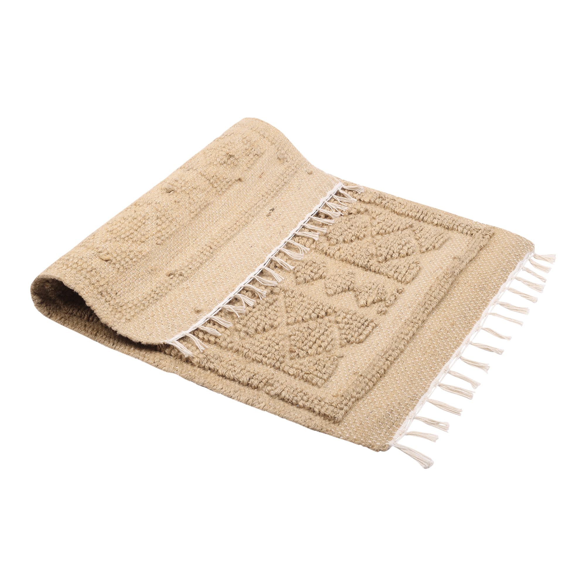 Raiganj Crafts Natural Comfort: Experience Serenity with our Eco-Friendly Handmade Jute and cotton fabric Mat|doormat Home Kitchen |Office| Bathroom & Home | Living Room| Bedroom view 2