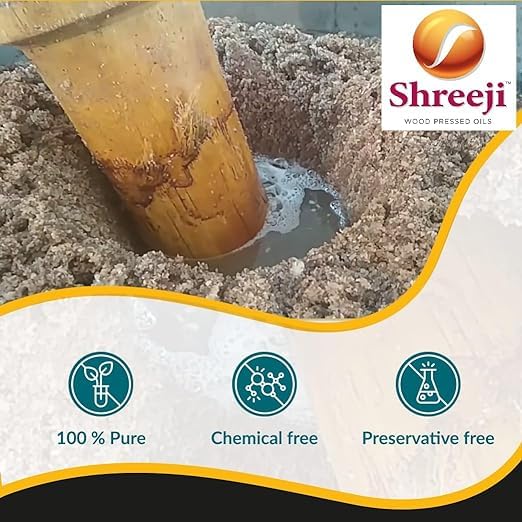 Shreeji Oils Sunflower Wood Pressed Edible Oil, 1 L view 2