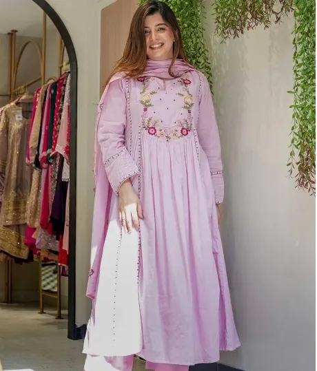 Chanderi SILK With Attractive Goergeous Embroidered Work And Duptta* view 2