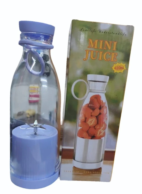 Portable USB Rechargeable Electric Juicer Hand Juicer White, 380ml (Purple)