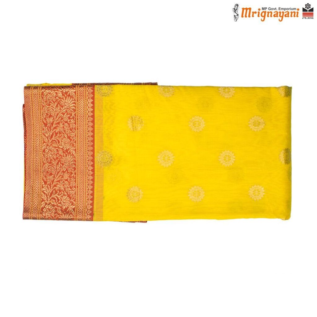 HANDLOOM CHANDERI SILK SAREE WITH BLOUSE (SKU - 1SC202160422, SAREE - 1009) view 2