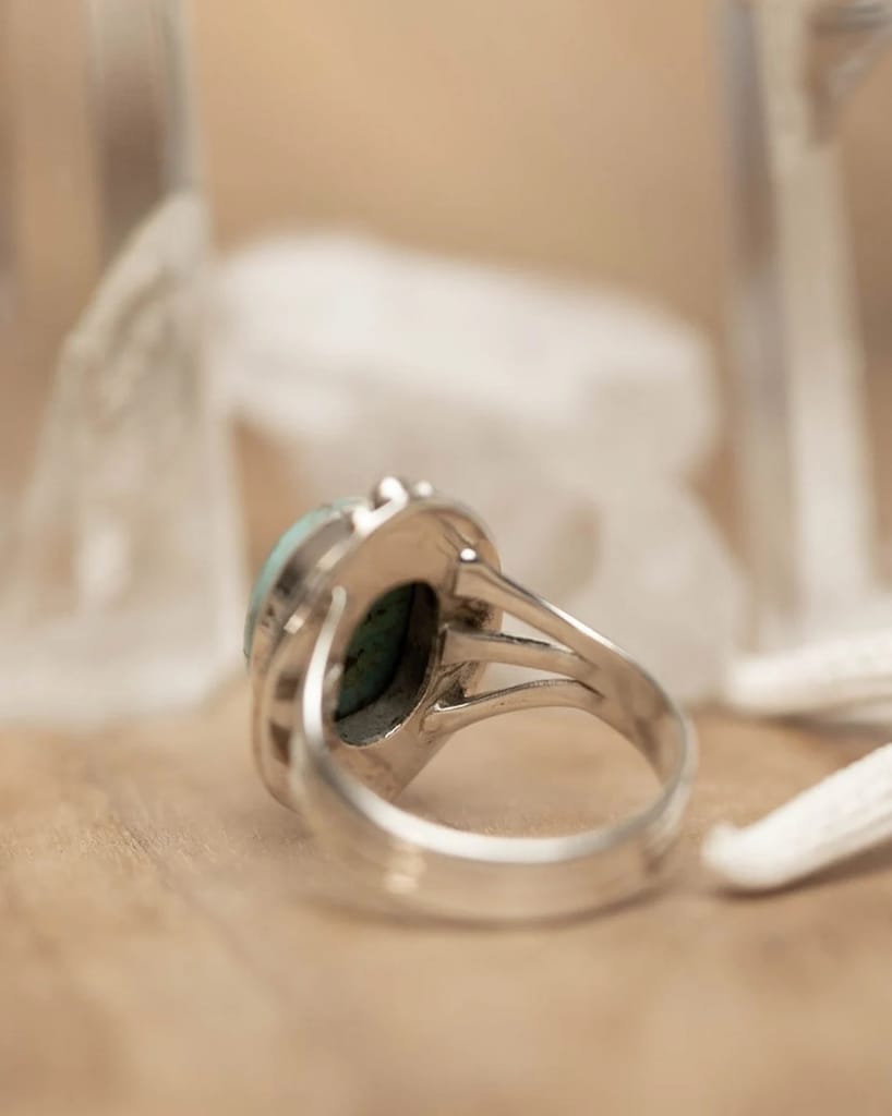 Dainty Turquoise Ring in Sterling Silver view 2