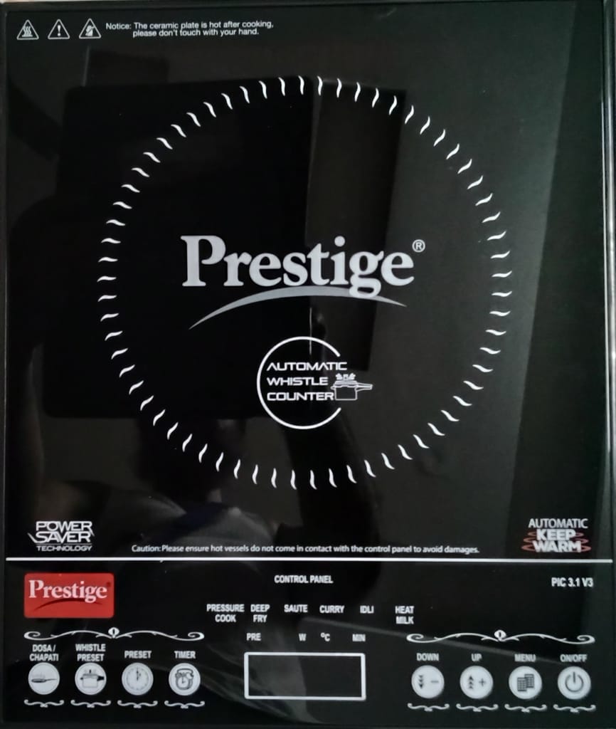 Prestige 2000 Watt heavy crystal glass induction view 2