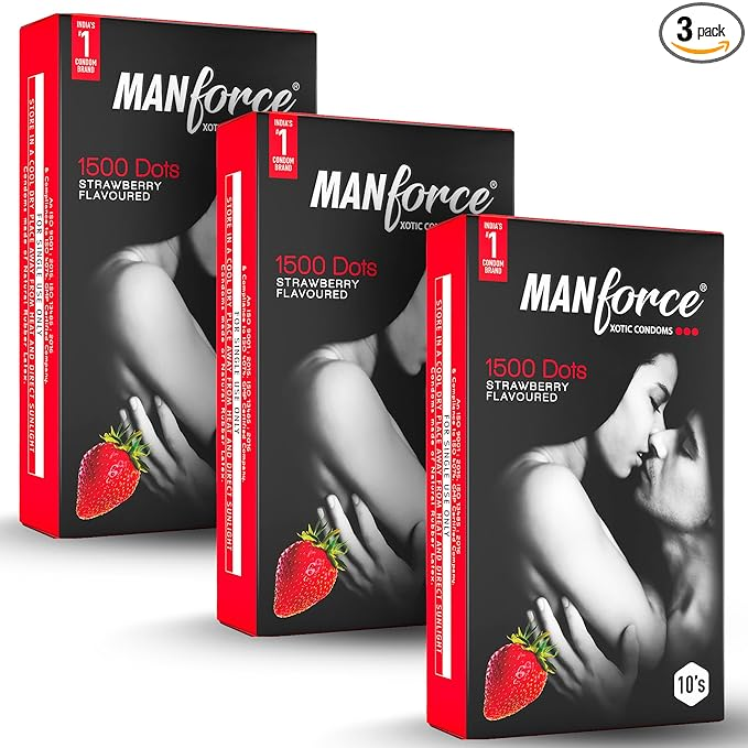 MANFORCE Strawberry ( Set of 3) Condom (Set of 3 30 Sheets)