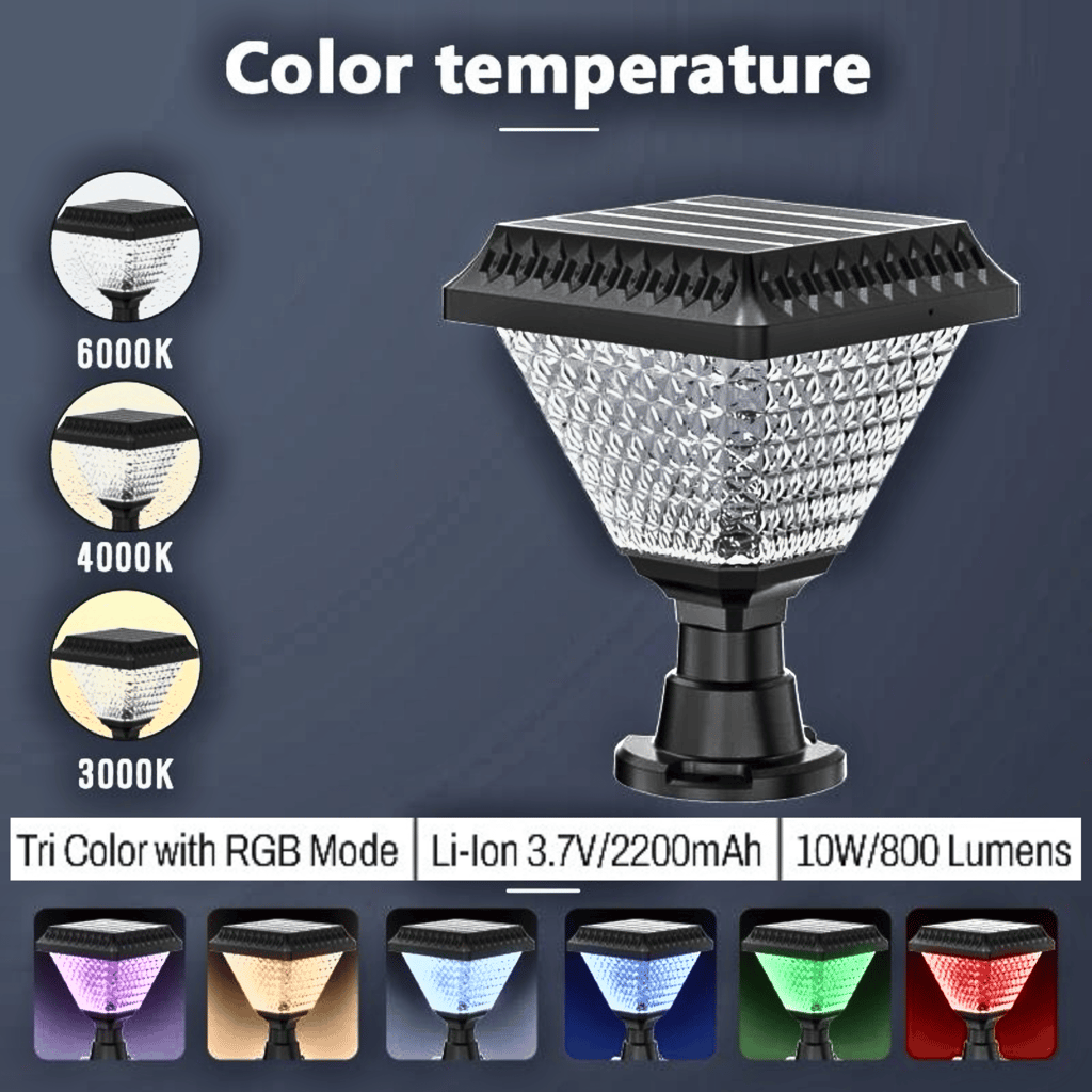 SAHAPECT 33 LED 10 W Square 4 in 1, Solar LED Light, Solar Gate Pillar Post Ground Wall Stake Light, Outdoor Waterproof Light, Multi Color RGB Lamp With Remote view 2