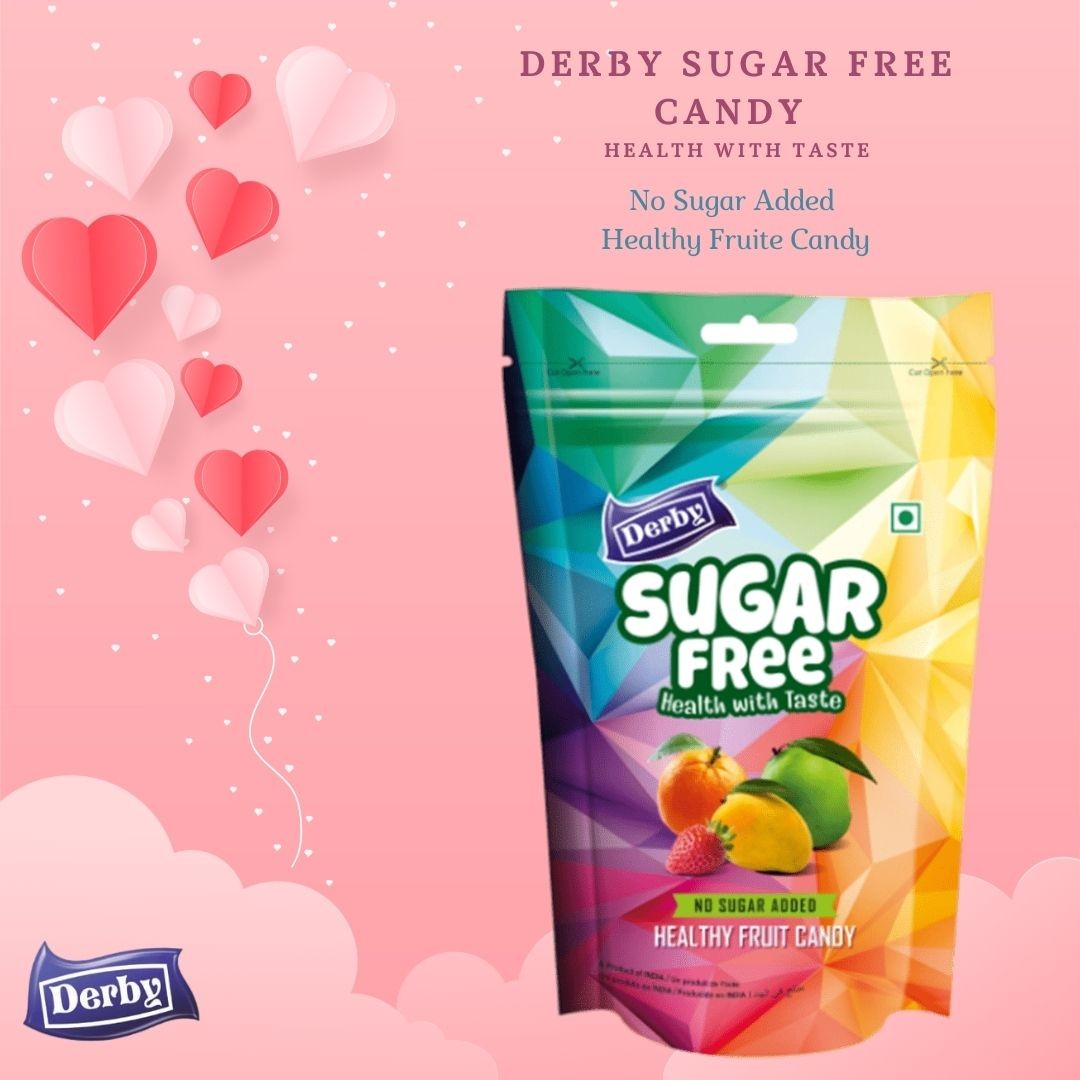 Derby Sugar Free Healthy Fruit & Mint Candy, No Sugar Added, Assorted Flavours (Mint, Mango, Strawberry, Kacha Kairy, Orange) Pack of 4 each pack 80gm view 2