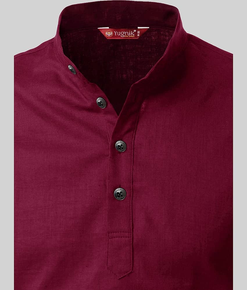 Yugnik Lime Green Cotton Men's Shirt Style Kurta ( Pack of 2 ) view 2