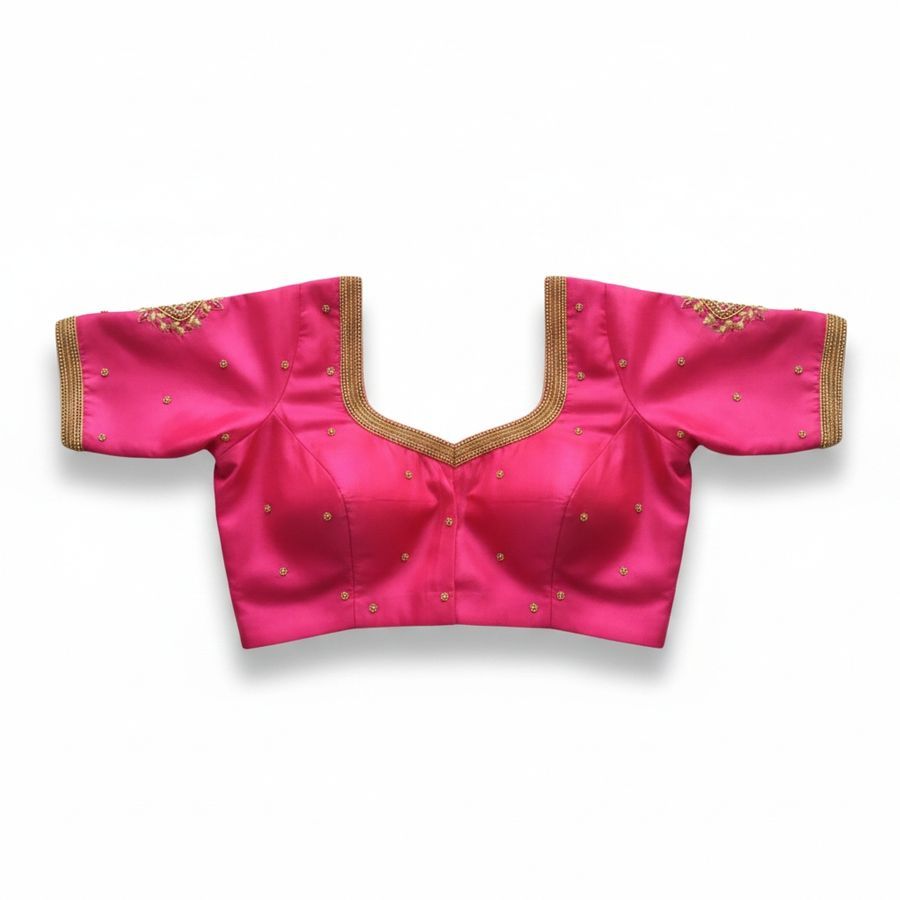 Pink Embroidered Traditional Blouse view 2