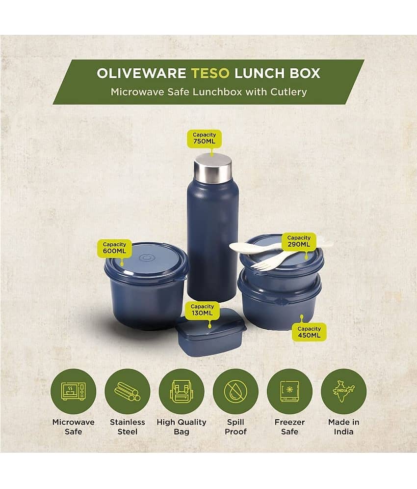 Oliveware Teso Stainless Steel Lunch Box 4 Container (Pack of 1) view 2