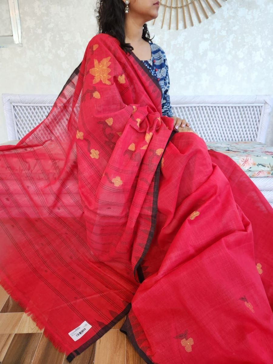 Cotton Moinrangphee Saree view 2