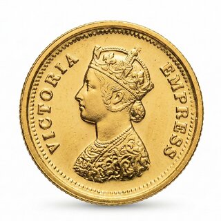 10 Rupees 1870 Victoria, British India Gold-plated Fantasy Coin Silver Series view 2