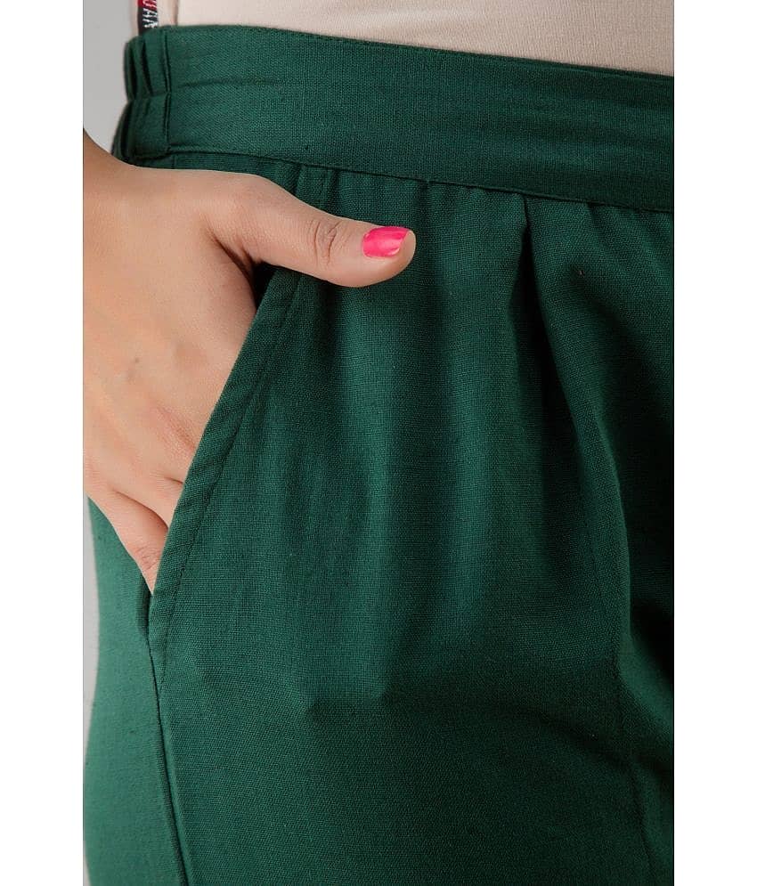 NeshamaKurti - Green Cotton Regular Women's Casual Pants ( Pack of 1 ) view 2