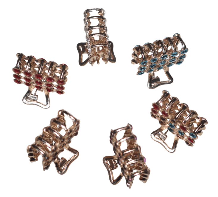 Rhinestone Hair Claw Clips - Set of 5 Sparkling Hair Accessories view 2