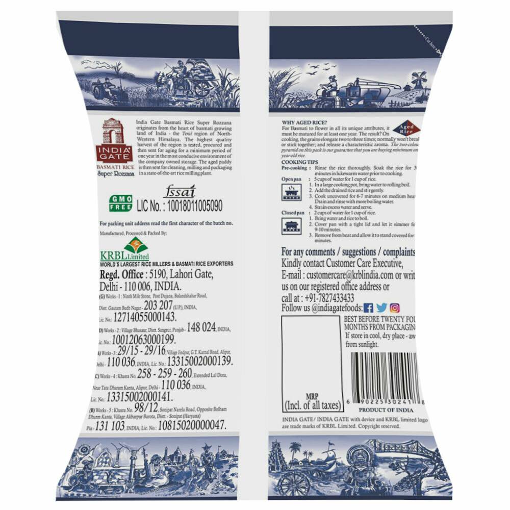 India Gate Super Rozzana Basmati Rice 1 kg view 2