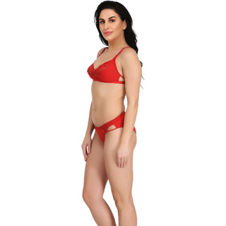 Empisto Branded Red Color Cotton Fabric Lingerie Set view 2