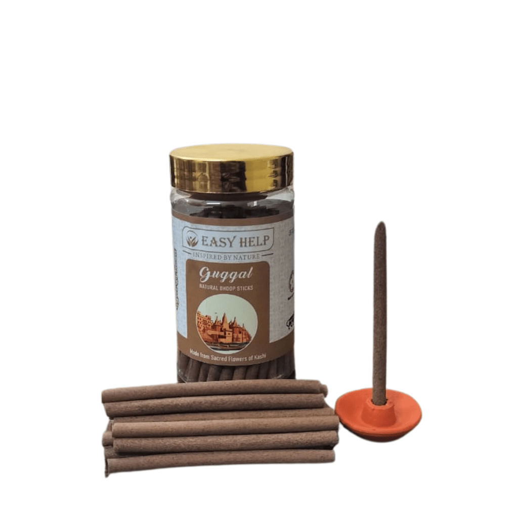 Guggal Dhoop Sticks – Handcrafted, Charcoal-Free, Natural Flower Aroma for Meditation & Rituals
