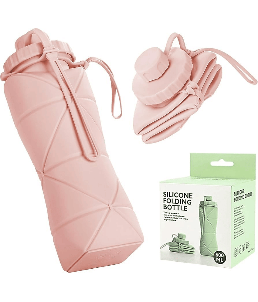SKYVILLA ™ Foldable 600ML Silicone Water Bottle Multicolour Silicone Water Bottle 610 mL ( Set of 1 ) view 2