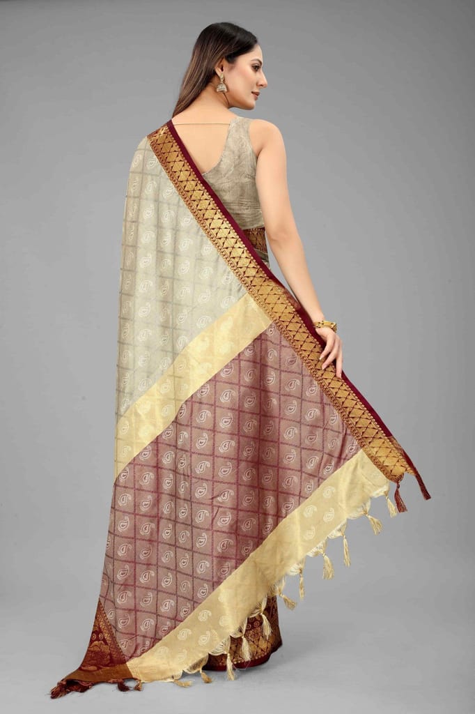Silk Zone Women's Pattu Art Silk Saree With Unstiched Blouse Piece view 2