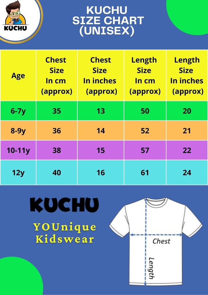 KUCHU Unisex Tshirt (6 Years- 7 Years) | Made of Super Combed Cotton-Modal Natural Fiber Better Than 100% Cotton| Soft & Breathable Fabric| Unique Digitally Printed Design |Vibrant Colour| Buddha view 2