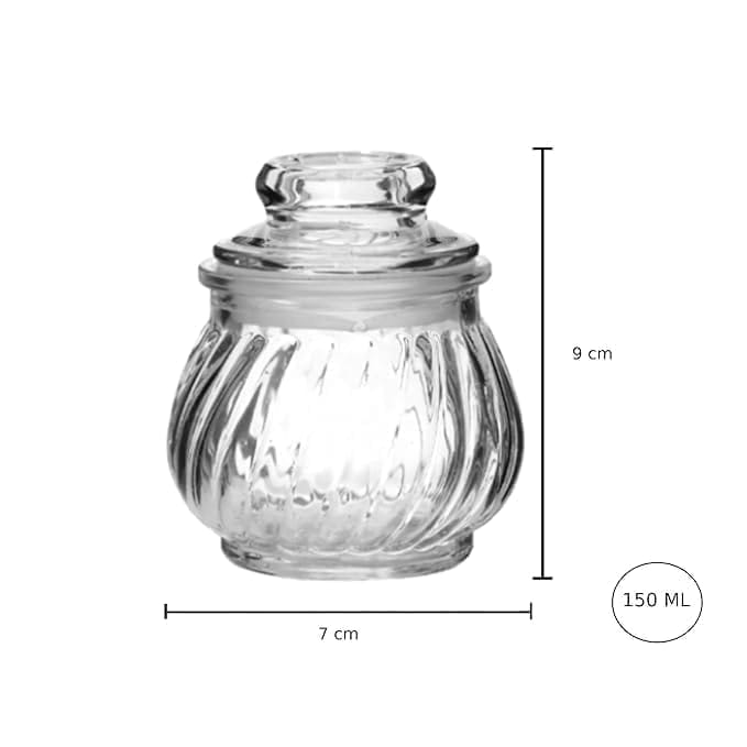 Glass Pop jar with Air Tight Lid, 350 ML, Set Of 3, Storing Spices Masala Food Storage Containers, Glass Honey Jars For Home And Kitchen Tool view 2