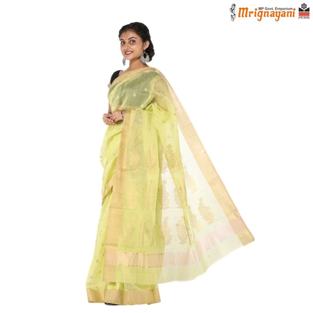 HANDLOOM CHANDERI SILK SAREE WITH BLOUSE (SKU - 1SC101140422, SAREE - 1025) view 2