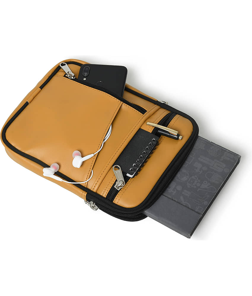 MATRICE - Yellow Solid Messenger Bag view 2