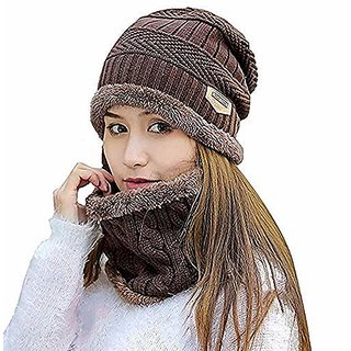 Ultra Soft Unisex Woolen Beanie Cap + Neck Scarf Set for Men I Women I Girl I Boy - Warm, Snow Proof (Multi Color) view 2