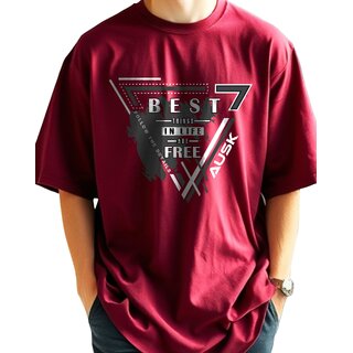 AUSK Mens Casual Graphic Print Cotton Blend Maroon & Black Summer wear Co-ords set of T-Shirt & Trakpant view 2