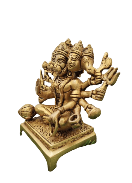 Panchmukhi Hanuman Brass Statue view 2