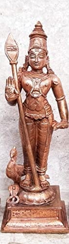 Searchers Paradise - Copper Idols Murugar,6.2 inches, Copper Handmade 550 Grams, Patina Antique Finish, Pack of 1 Piece view 2
