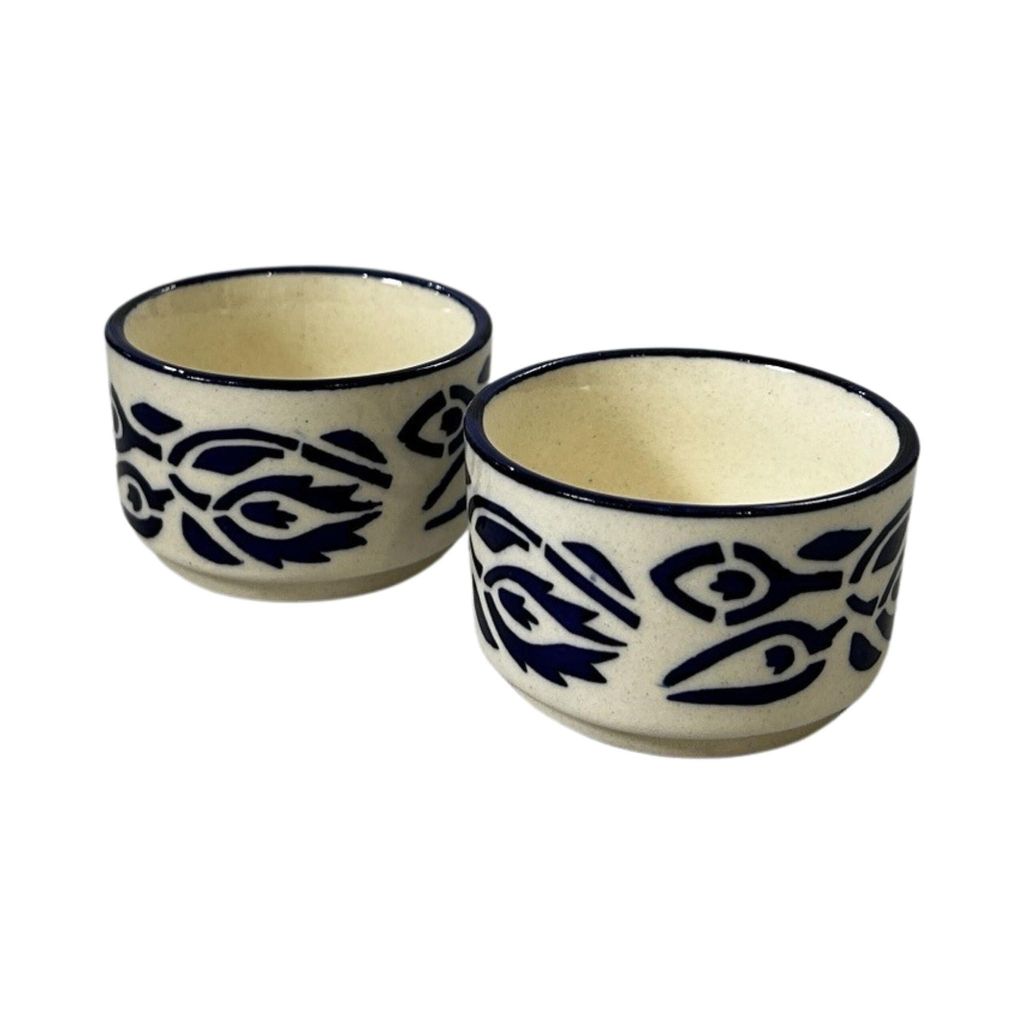 Ceramic Dining Blue Floral Ceramic 50ml Dip Bowls Set of 2 view 2