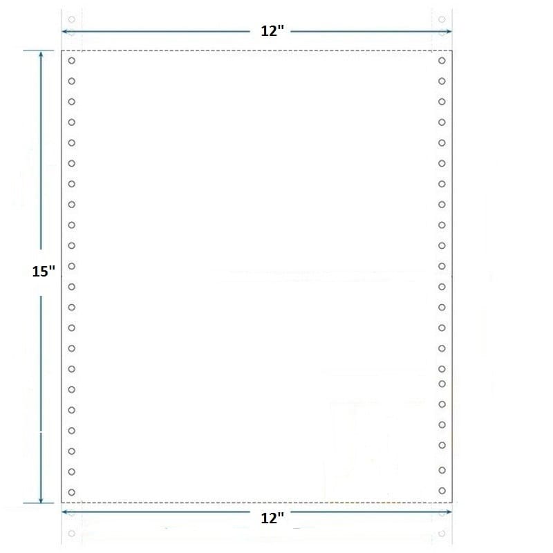 7Star Continuous Feed Dot Matrix Printer Paper 15x12, 1 Part 60 GSM 1000 Sheets Computer Premium White view 2