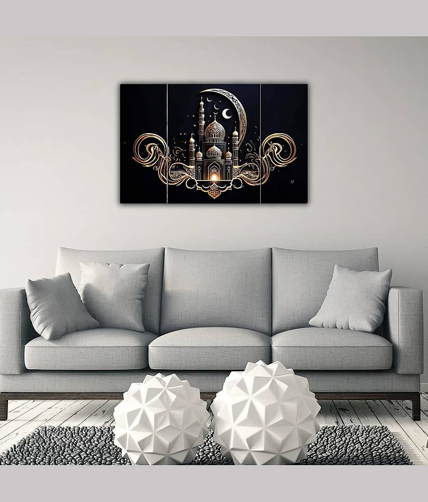 SNDArt Set Of 3 Islamic Religious Wall Paintings For Home Décor Gift Items 12 x 18 inch view 2