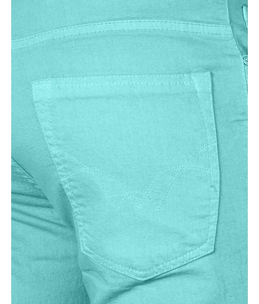 JB JUST BLACK Regular Fit Cuffed Hem Men's Jeans - Turquoise Blue ( Pack of 1 ) view 2