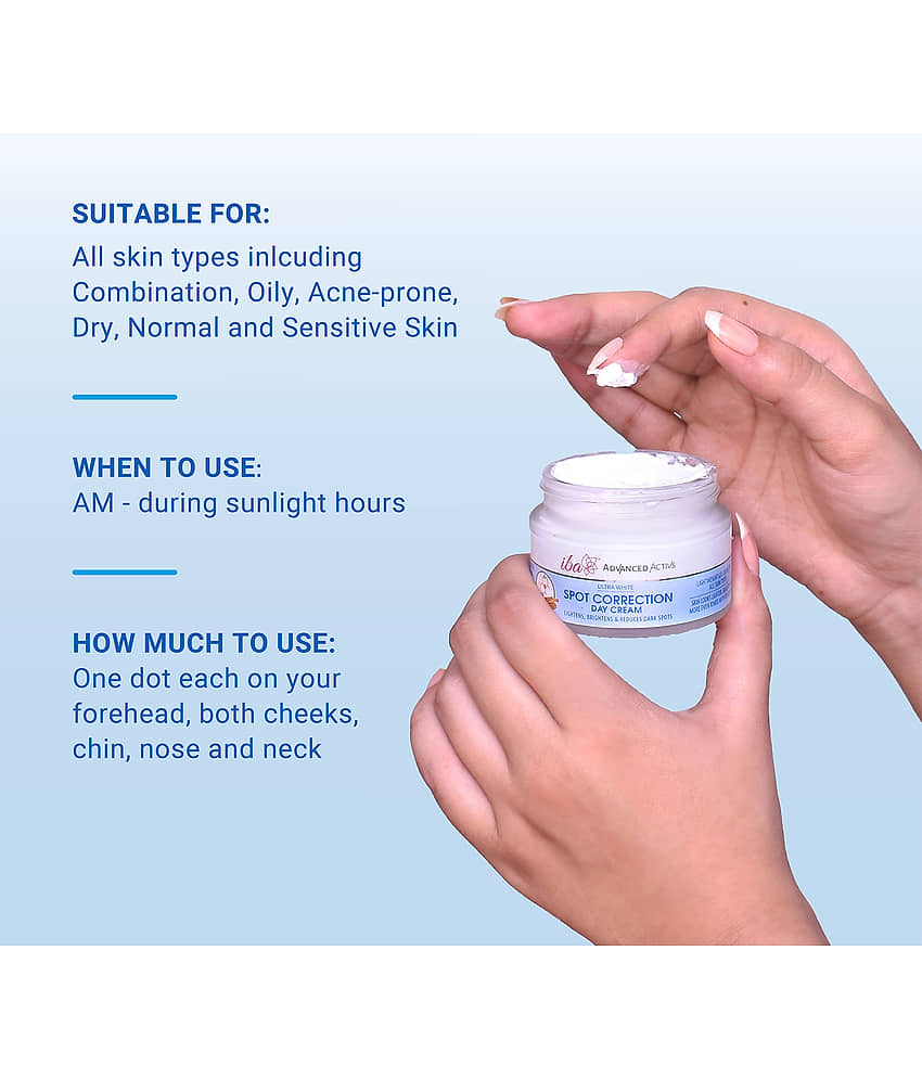 Iba Advanced Activs Ultra White Spot Correction Day Cream, 50g For Lightens, Brightens & Dark Spots, (Pack of 1) view 2