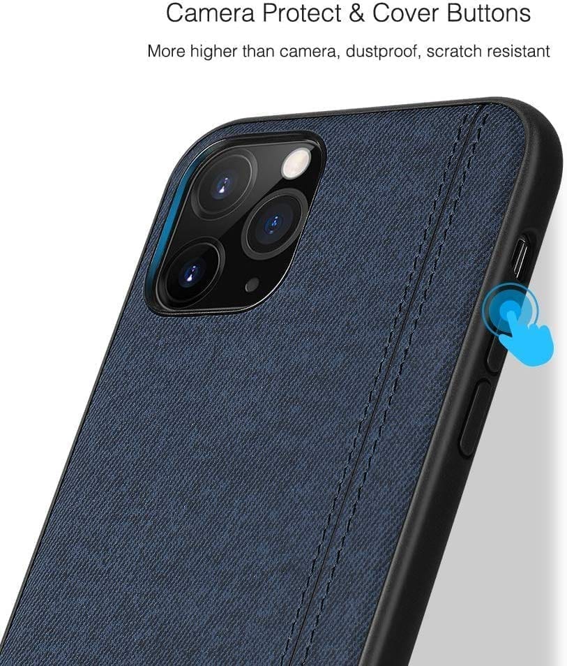 Memumi Wise Series Leather Back Cover for Apple iPhone 11 Pro Max Shockproof - Blue (6.5") view 2